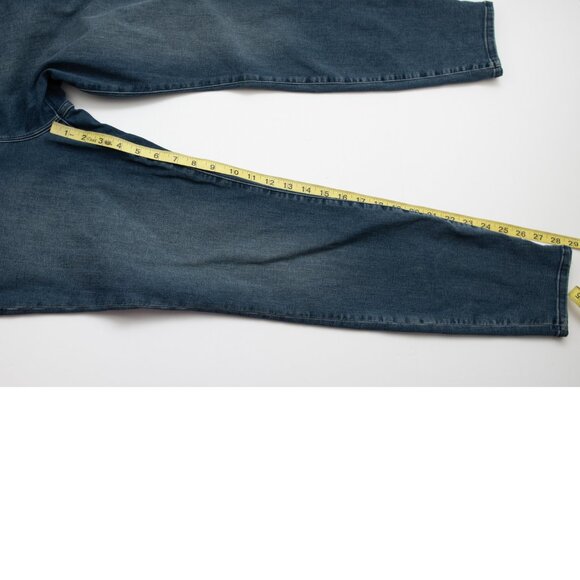 Good American Jeans Good Legs High Waist Fray Waistband Skinny Blue 610 Size 16 - Picture 7 of 8